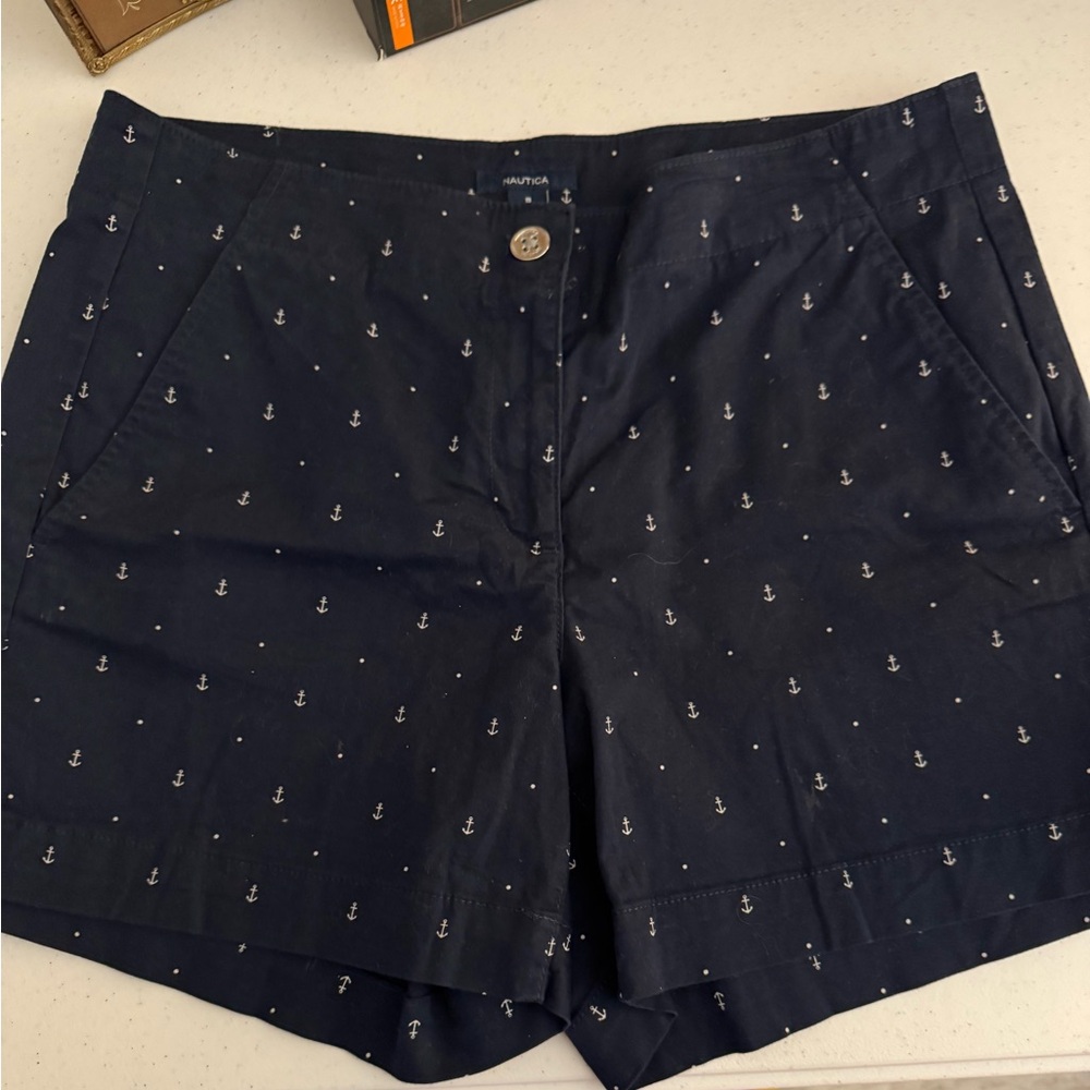 NAUTICA BRAND NEW NEVER WORN Navy Blue Women's Shorts with Anchor Print